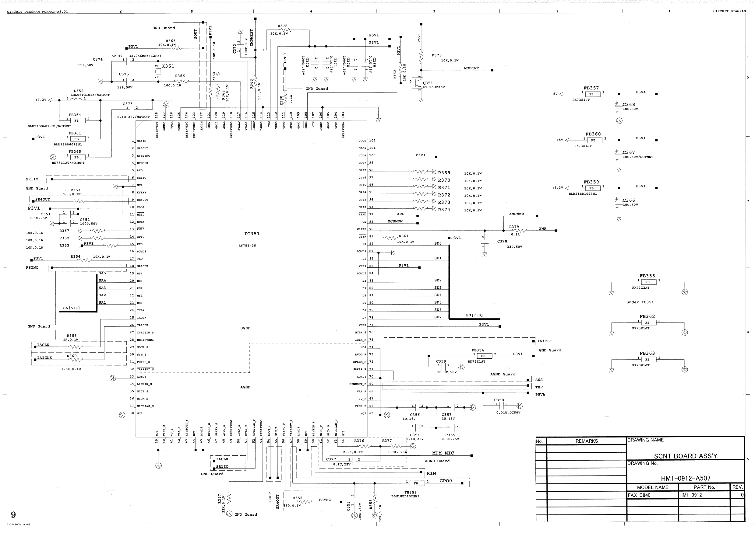 Canon FAX B820 B822 B840 Circuit Diagram-4